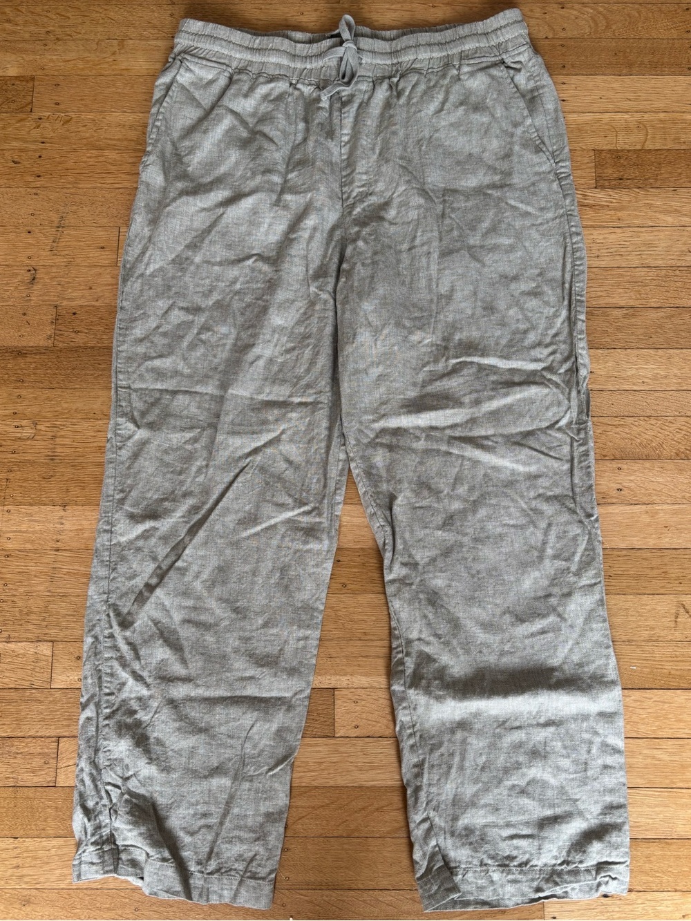 Nova Men's Green Linen Drawstring Casual Pants xxl